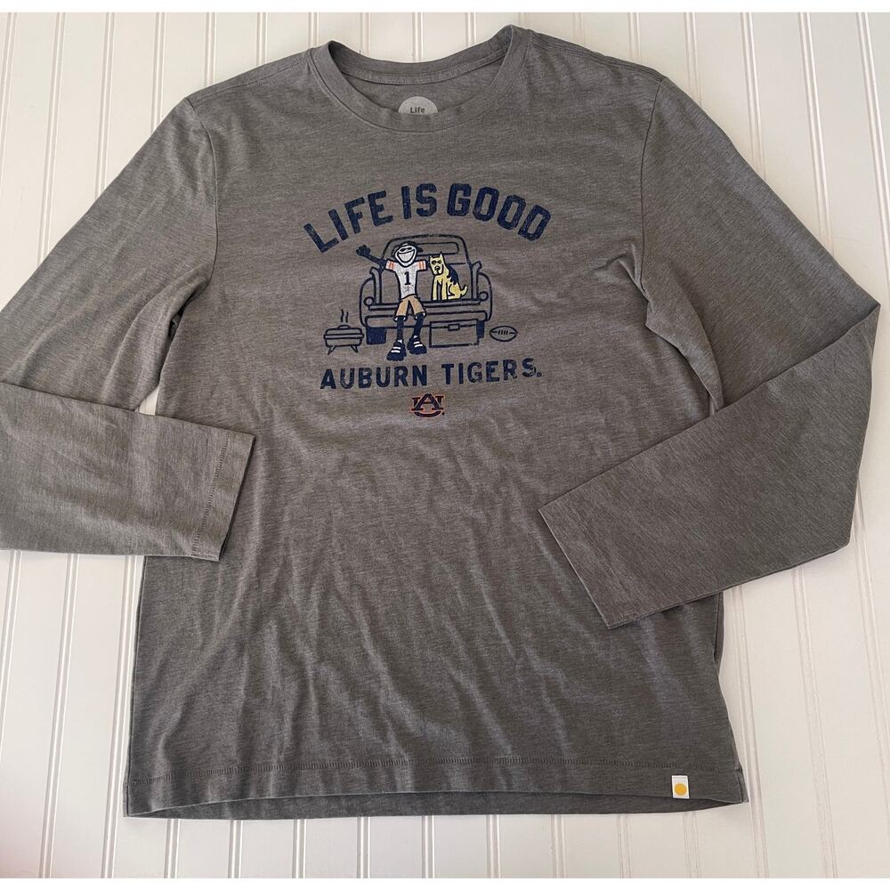 Life is Good Auburn Tigers Cool Tee T Shirt Long Sleeve Size Mens Small